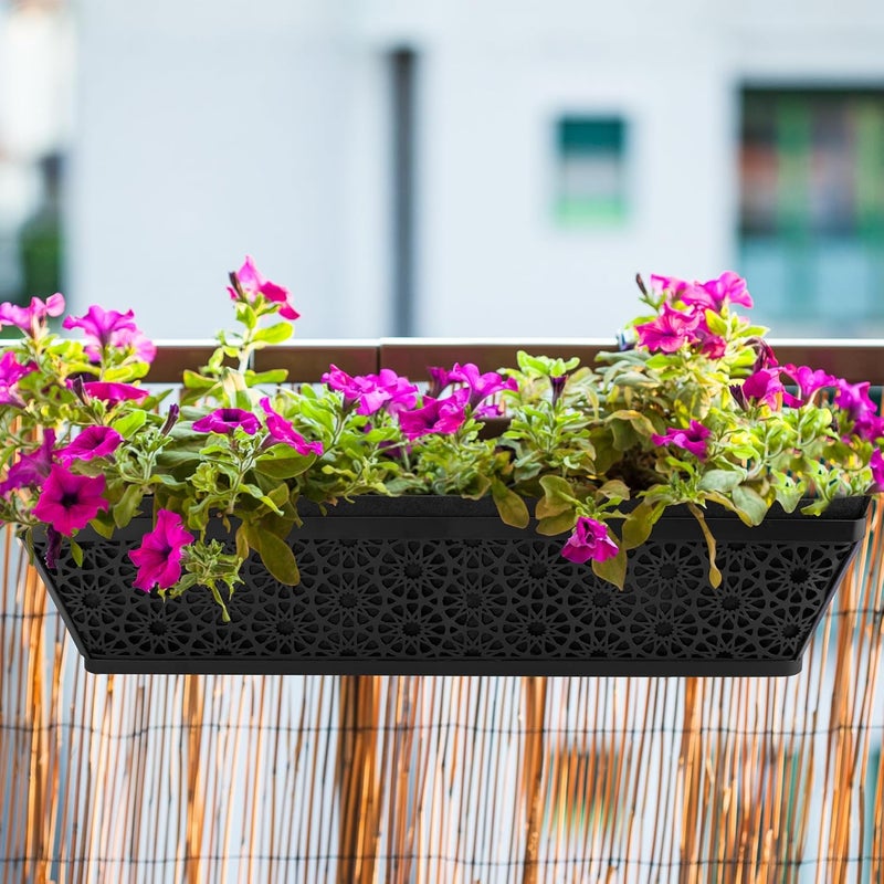Adnee 2 Pcs 30 Inch Fabric Plant Window Box Liners-Rectangular Non-Woven Planter Basket Liner-Black Felt Flower Hanging Basket for Outdoor Garden Wall Hanging Planter Flower Vegetables - Image 5